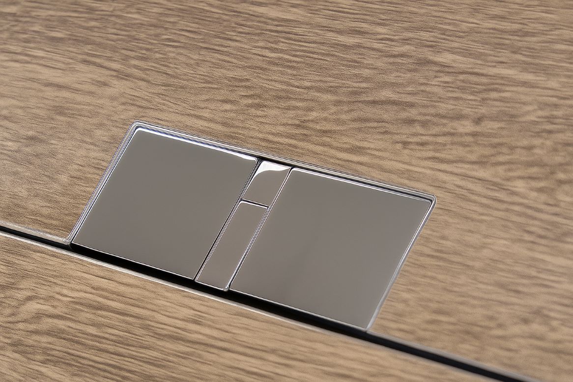 Polished stainless steel floor box