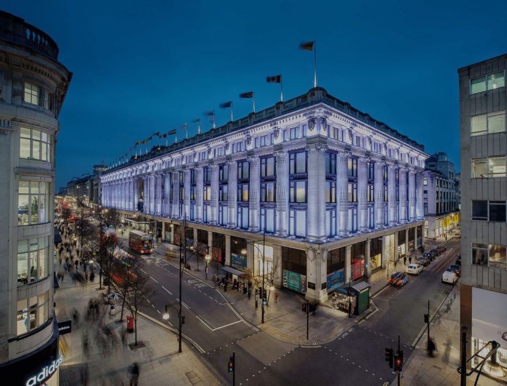 East Corner Selfridges - picture of Selfridges at night taken by Andrew Meredith