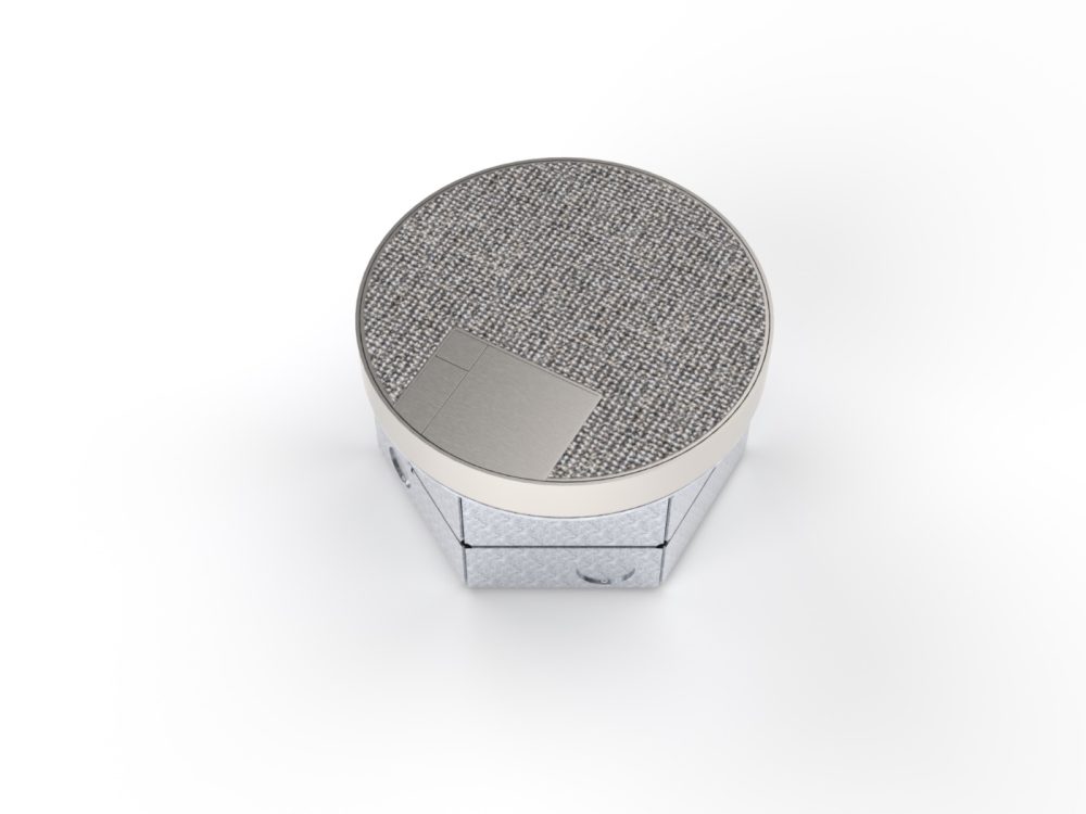 standalone stainless steel round carpet floor box
