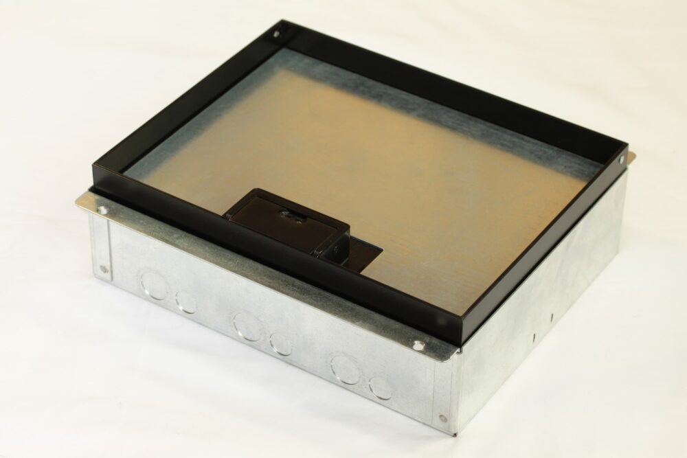 powder coated black recessed floor box